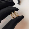 Women's Copper Ear Cuffs With Geometric Pattern Inlaid With Zirconia Chic Style