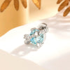 Women's Copper Ear Jewelry With Geometric Pattern And Diamond Inlaid Hearts And Arrows Zircon