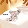 Women's Copper Ear Jewelry With Geometric Pattern And Diamond Inlaid Hearts And Arrows Zircon
