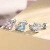 Women's Copper Ear Jewelry With Geometric Pattern And Diamond Inlaid Hearts And Arrows Zircon