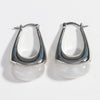 Women's Copper Earrings Geometric Ushaped Design Inlaid Transparent Resin Electroplating Minimalist Style