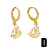 Women's Copper Earrings With Animal Cartoon Character Electroplated