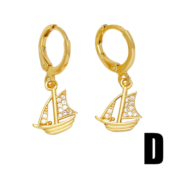 Women's Copper Earrings With Animal Cartoon Character Electroplated