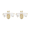 Women's Copper Earrings With Animal Zodiac And Drop Shape Design And Zirconia