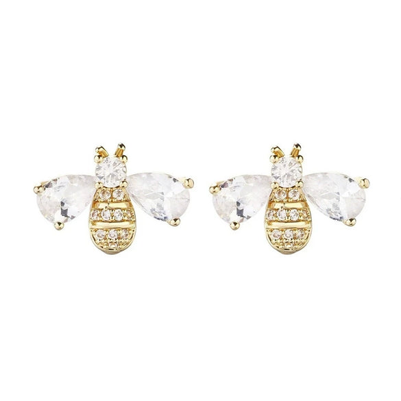 Women's Copper Earrings With Animal Zodiac And Drop Shape Design And Zirconia