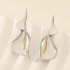 Women's Copper Earrings With Flower Pattern And Electroplating Process
