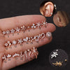 Women's Copper Earrings With Flower Pattern And Inlaid Zircon