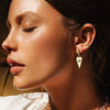 Women's Copper Earrings With Heart Shape And Geometric Pattern Micro Inlaid Zircon Personality Style