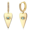 Women's Copper Earrings With Heart Shape And Geometric Pattern Micro Inlaid Zircon Personality Style