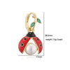 Women's Copper Earrings With Ladybird Insect And Star Pattern And Zirconia Design