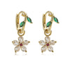Women's Copper Earrings With Ladybird Insect And Star Pattern And Zirconia Design
