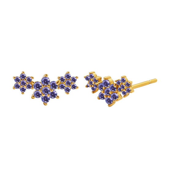 Women's Copper Earrings With Silver Needle Colorful Zircon Angel Wing Geometric Design Electroplated Elegant Versatile Fashion Jewelry
