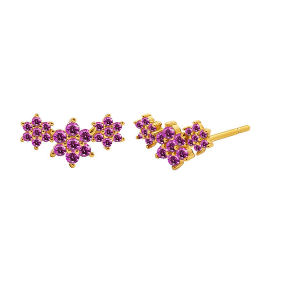 Women's Copper Earrings With Silver Needle Colorful Zircon Angel Wing Geometric Design Electroplated Elegant Versatile Fashion Jewelry