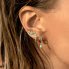 Women's Copper Earrings With Silver Needle Colorful Zircon Angel Wing Geometric Design Electroplated Elegant Versatile Fashion Jewelry