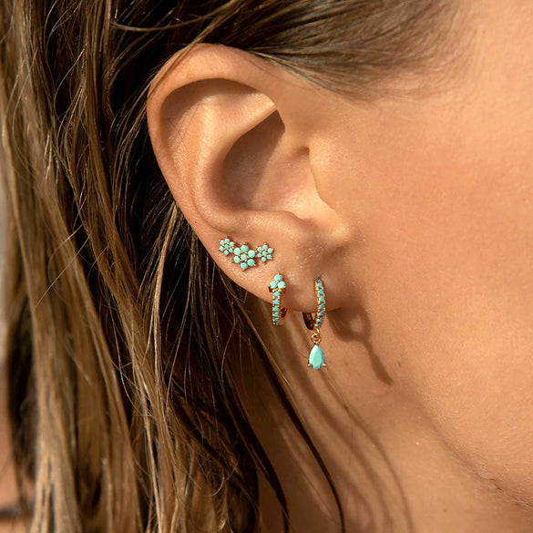 Women's Copper Earrings With Silver Needle Colorful Zircon Angel Wing Geometric Design Electroplated Elegant Versatile Fashion Jewelry