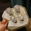 Women's Copper Earrings With Water Drop Pendant Imitation Pearl Geometric Design Elegant Style