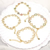 Women's Copper Electroplated Bracelet With Micro Inlaid Zircon Heart And Star Geometric Rainbow Charm