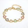 Women's Copper Electroplated Bracelet With Micro Inlaid Zircon Heart And Star Geometric Rainbow Charm