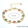 Women's Copper Electroplated Bracelet With Micro Inlaid Zircon Heart And Star Geometric Rainbow Charm