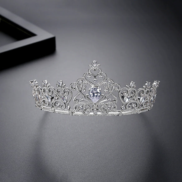 Women's Copper Electroplated Crown Headband Elegant Bridal Wedding Hair Accessory For Formal Occasions