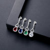 Women's Copper Electroplated Drop Earrings With Microinlaid Zircon For Bridal Wedding Jewelry Accessories