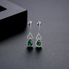 Women's Copper Electroplated Drop Earrings With Microinlaid Zircon For Bridal Wedding Jewelry Accessories