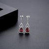 Women's Copper Electroplated Drop Earrings With Microinlaid Zircon For Bridal Wedding Jewelry Accessories