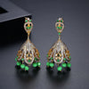 Women's Copper Electroplated Geometric Crystal Tassel Earrings Vintage Style Set With Zircon Inlay