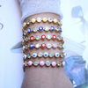 Women's Copper Electroplated Geometric Eye Bracelet With Micro Inlaid Zircon And Enamel Round Charm Adjustable Style