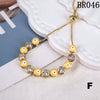 Women's Copper Electroplated Geometric Eye Bracelet With Micro Inlaid Zircon And Enamel Round Charm Adjustable Style