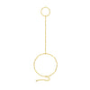 Women's Copper Electroplated Geometric Finger Bracelet Hand Chain Simple Elegant Plain Chain Ring Bracelet