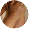 Women's Copper Electroplated Geometric Finger Bracelet Hand Chain Simple Elegant Plain Chain Ring Bracelet