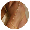 Women's Copper Electroplated Geometric Finger Bracelet Hand Chain Simple Elegant Plain Chain Ring Bracelet