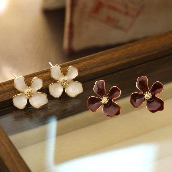 Women's Copper Electroplated Geometric Plant Flowers Style Earrings