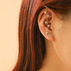 Women's Copper Electroplated Geometric Style Embedded Drill Lightning Leaves Auricle Slant Earrings