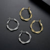 Women's Copper Electroplated Geometric Twist Stud Earrings Minimalist Open Hoop Ear Buckle Jewelry Gift