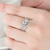 Women's Copper Electroplated Geometric Zircon Engagement Ring With Rotating Twist And Classic Six Claw Setting