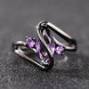 Women's Copper Electroplated Gun Black Geometric Zircon Horse Eye Ring