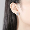 Women's Copper Electroplated Heart And Flower Earrings With Micro Inlaid Zircon Simple Elegant Fashion Earrings