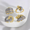 Women's Copper Electroplated Leopard Head Double Color Cross Opening Ring