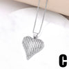 Women's Copper Electroplated Love Heart And Geometric Pendant Necklace With Full Zircon And Regular Chain