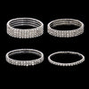 Women's Copper Electroplated Multi Row Geometric Elastic Bracelet With Shiny Rhinestone Inlay And Glossy Finish