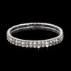 Women's Copper Electroplated Multi Row Geometric Elastic Bracelet With Shiny Rhinestone Inlay And Glossy Finish
