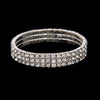 Women's Copper Electroplated Multi Row Geometric Elastic Bracelet With Shiny Rhinestone Inlay And Glossy Finish