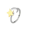 Women's Copper Electroplated Simple Style Stars And Moon Rotation Opening Ring Set