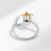 Women's Copper Electroplated Simple Style Stars And Moon Rotation Opening Ring Set
