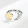 Women's Copper Electroplated Simple Style Stars And Moon Rotation Opening Ring Set