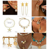 Women's Copper Electroplated Starfish And Pearl Dangle Earrings Sweet And Cool Style Fashion Jewelry