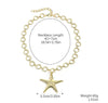 Women's Copper Electroplated Starfish And Pearl Dangle Earrings Sweet And Cool Style Fashion Jewelry