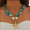 Women's Copper Electroplated Starfish And Pearl Dangle Earrings Sweet And Cool Style Fashion Jewelry